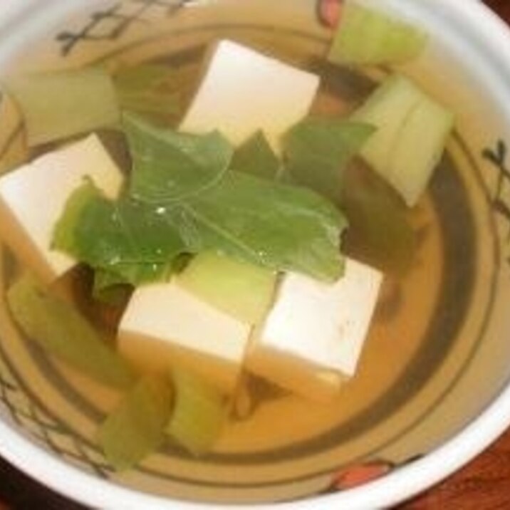 青梗菜豆腐の和風スープ